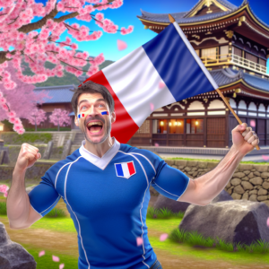 Antoine Dupont célèbre la France depuis le Japon